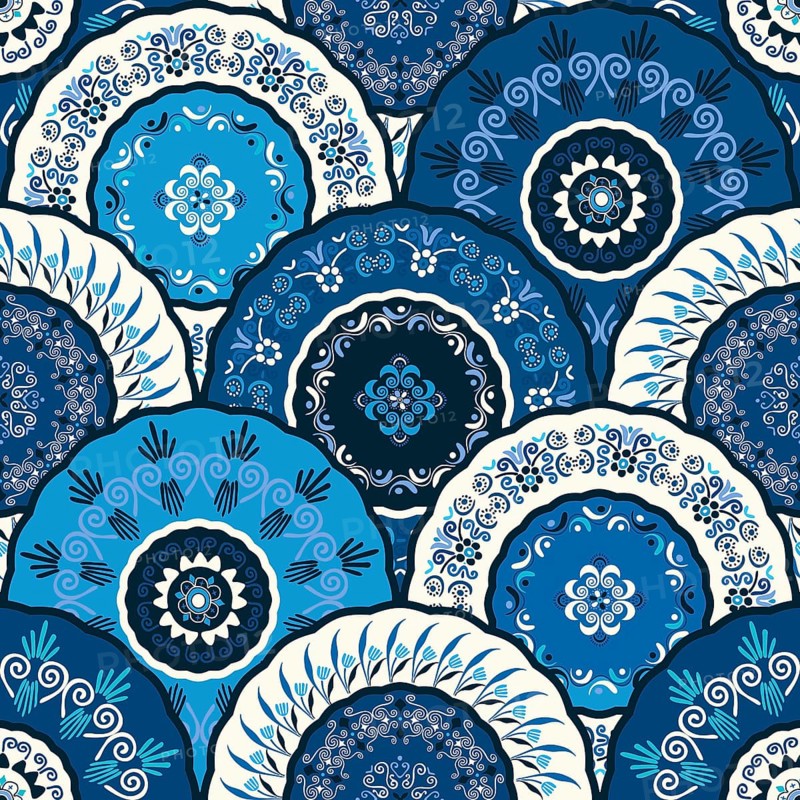 Vector floral decorative art design, seamless pattern for fabric print
