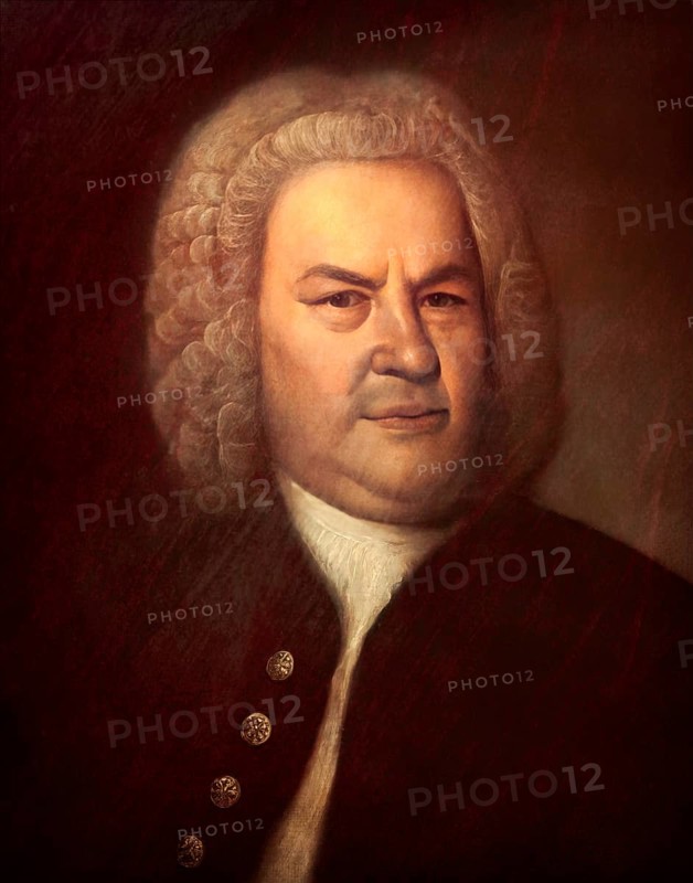 Johann Sebastian Bach, 1685, 1750, German composer, digital edited according to a painting by Elias Gottlob Haussmann
