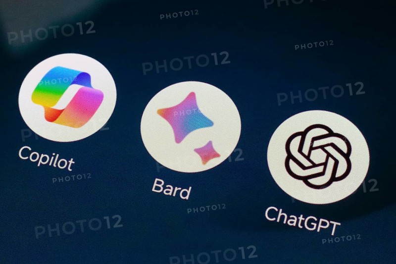 In this photo illustration, the app logo Google Bard, Microsoft Copilot and ChatGPT (OpenAI) is displayed on a smartphone screen