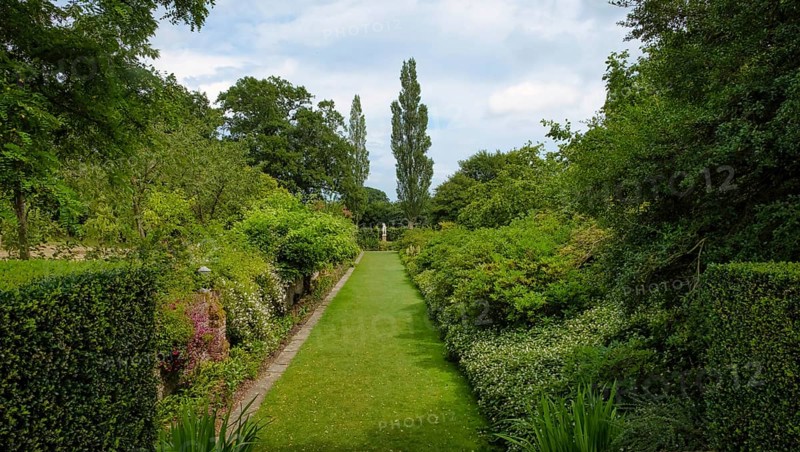 Beautiful flowers, trees and plants and garden landscaping in Sissinghurst Caslte Gardens in Cranwood, England, United Kingdom