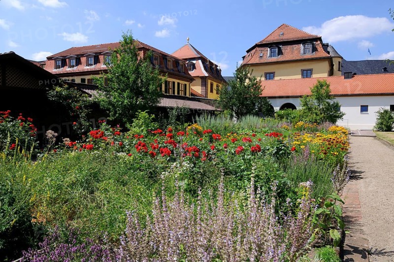 Monastery garden, Fulda Monastery, Fula, Hesse, Germany
