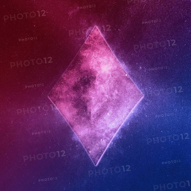 Diamond symbol Red Blue. Playing card