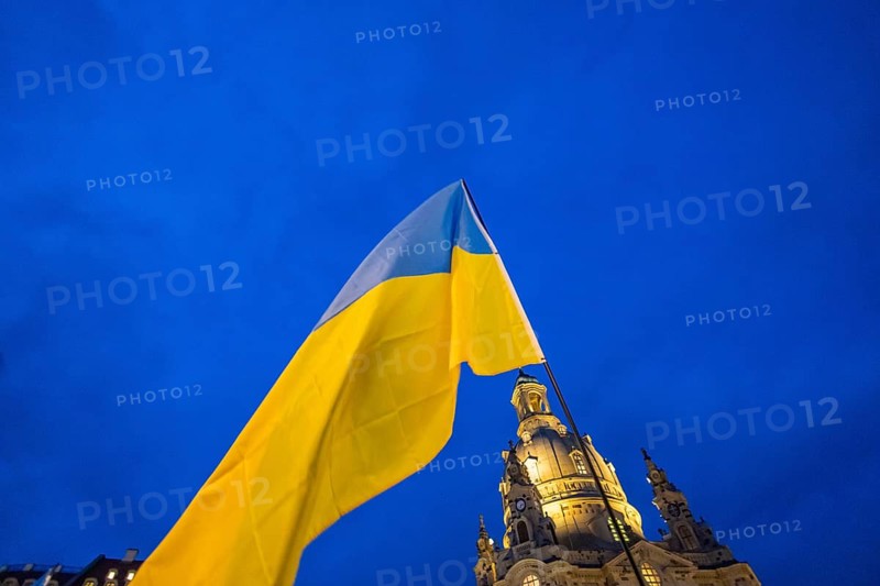 24 February marked the third anniversary of Russia's invasion of Ukraine. To mark the occasion, Ukrainian war refugees living in Dresden and their supporters demonstrated on the Neumarkt in front of the Church of Our Lady and then marched through the city centre, Dresden, Saxony, Germany