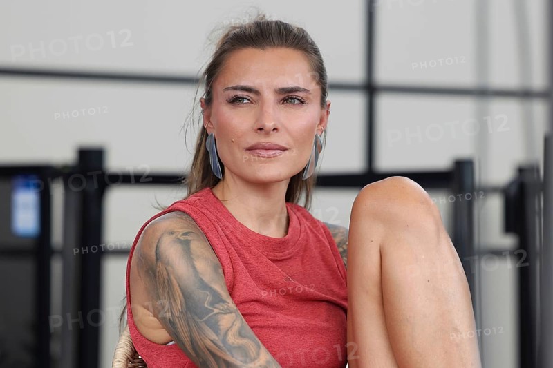 Alexander Zverev girlfriend Sophia Thomalla watching practise match, Australian Open 2025, Melbourne Park, Melbourne, Victoria, Australia