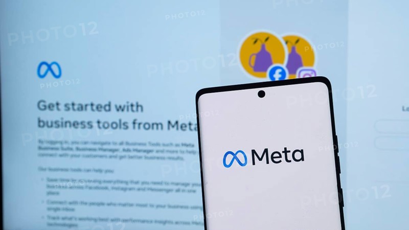 Dhaka, Bangladesh 30 April 2025: Meta logo on smartphone screen. Meta is the new name of the company that owns Facebook, WhatsApp and Instagram