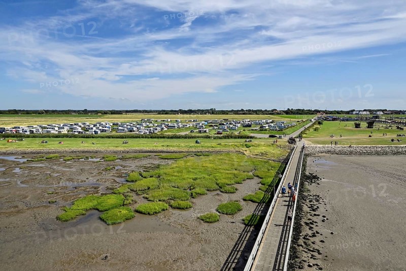 Wadden Sea seen from the lighthouse Obereversand, Dorum-Neufeld, Wurster North Sea coast, Lower Saxony, Germany