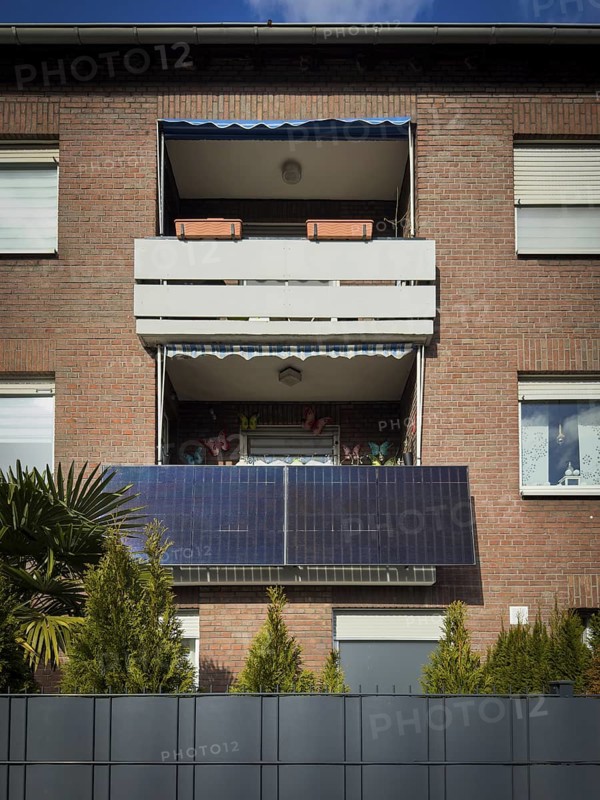Balcony power station on a house in Düsseldorf, Germany