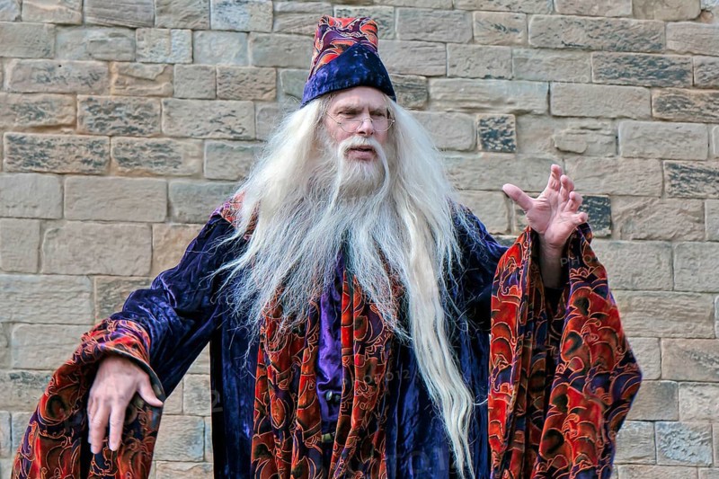 Dumbledore Entertaining the Crowds at Alnwick Castle
