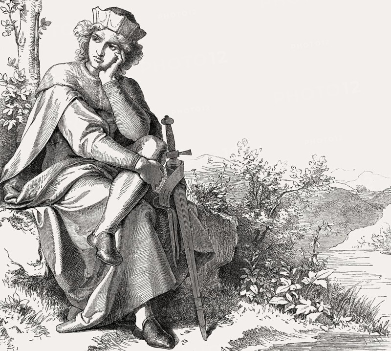Walther von der Vogelweide, c. 1170 – c. 1230, a Middle High German Minnesänger