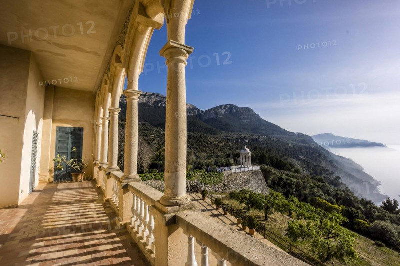 Casa Museo de Son Marroig, terraza sobre el mediterraneo, Valldemossa, Mallorca, balearic islands, spain