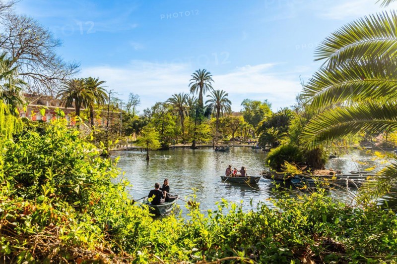 Boat trips in La Ciutadella Park (Parc de La Ciutadella) in the historic centre of Barcelona, Spain