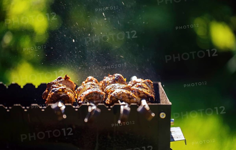 Leckeres Schaschlik vom Schwein auf dem Grill