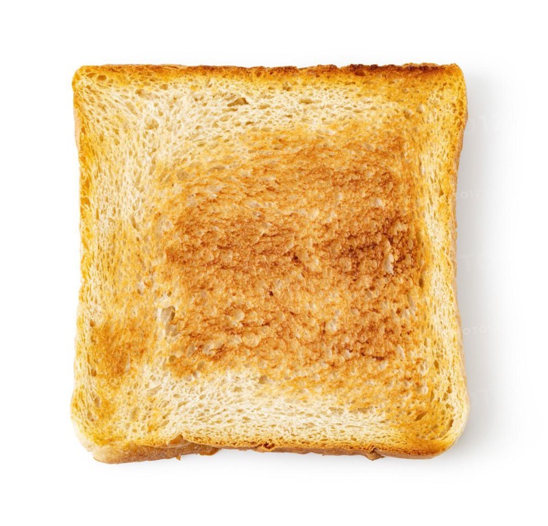Toast slice isolated on white