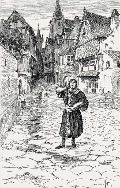 City barker, messenger, Paris, France, Middle Ages