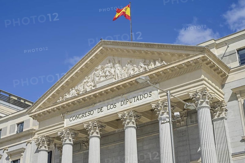 Spanish Parliament, Congreso de los Diputados in the Palacio de las Cortes, Cra de S. Jeronimo, Madrid, Spain