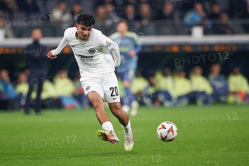 Football, Europa League, round of 16 second leg, 2024/2025, Eintracht Frankfurt vs. Ajax Amsterdam, 13.03.2025, Frankfurt Stadion, Frankfurt, Germany, Can UZUN (Eintracht Frankfurt, 20) on the ball