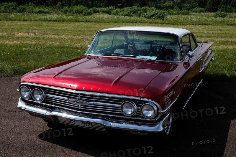American classic car, Chevrolet Impala from 1960, red, Arvika, Värmland, Sweden