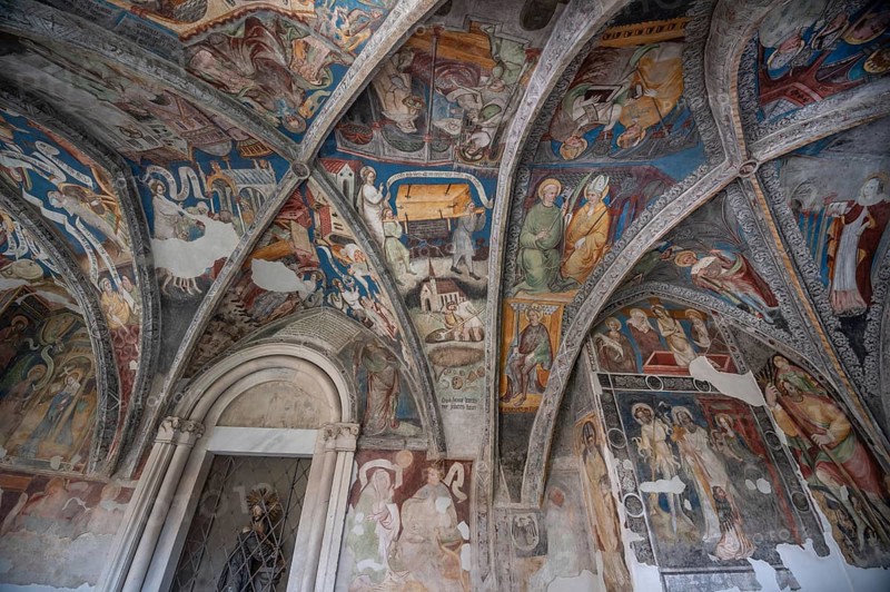 Cathedral cloister around 1370, the frescoes were painted from around 1390, Bressanone Cathedral, Cathedral Square, Bressanone, South Tyrol, Italy