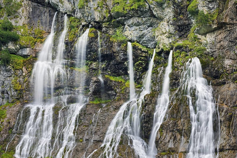 Jungibach Falls in Gental near Engstlenalp, Canton Bern, Switzerland