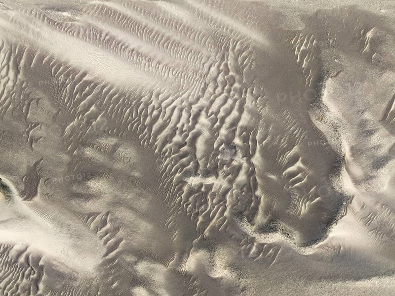 Patterns in the sand of the Namib Desert. Aerial view. Drone shot. Skeleton Coast National Park, Namibia