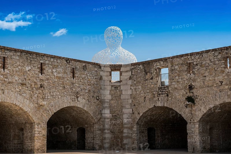 Sculpture made of letters, Le Nomade, artist Jaume Plensa, Antibes, Provence Alpes Côte d'Azur, South of France, France