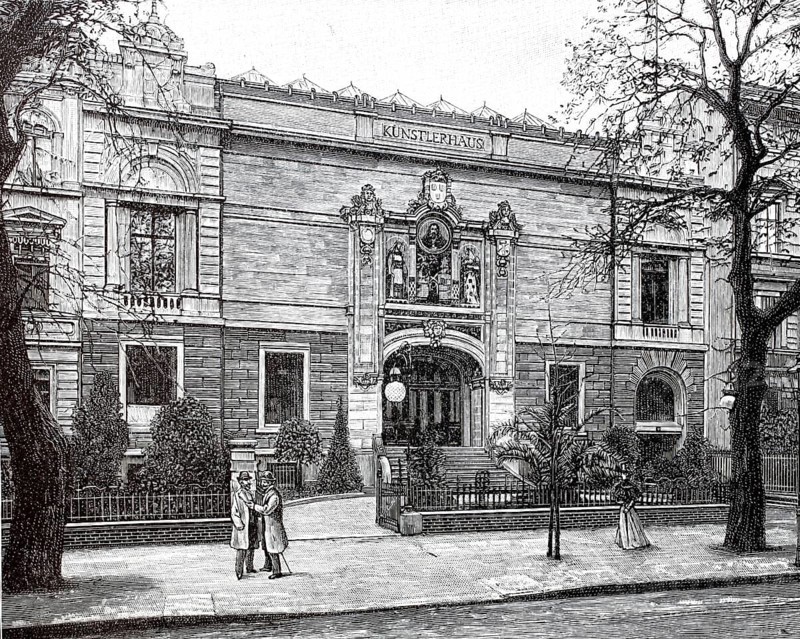 The front view of the Künstlerhaus in Berlin, around 1895, Germany, Historical, digitally enhanced reproduction of a 19th century original