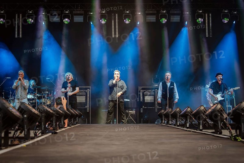 Jens Sembdner, Tobias Künzel, Sebastian Krumbiegel, Henri Schmidt and Wolfgang Lenk, singer of the band Die Prinzen at the Berliner Rundfunk 91.4 Open Air at the Berlin Parkbühne Wuhlheide on 05.07.2025