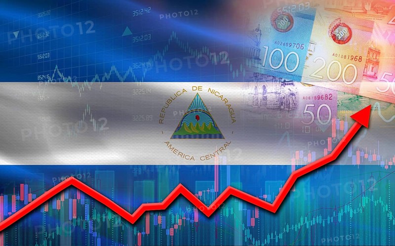 Nicaragua economic growth on financial graph. Nicaragua financial growth on market graph