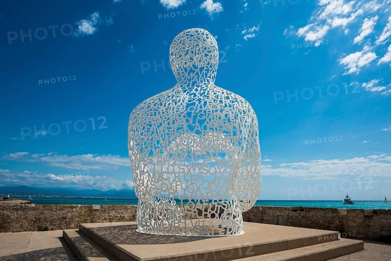 Sculpture made of letters, Le Nomade, artist Jaume Plensa, Antibes, Provence Alpes Côte d'Azur, South of France, France
