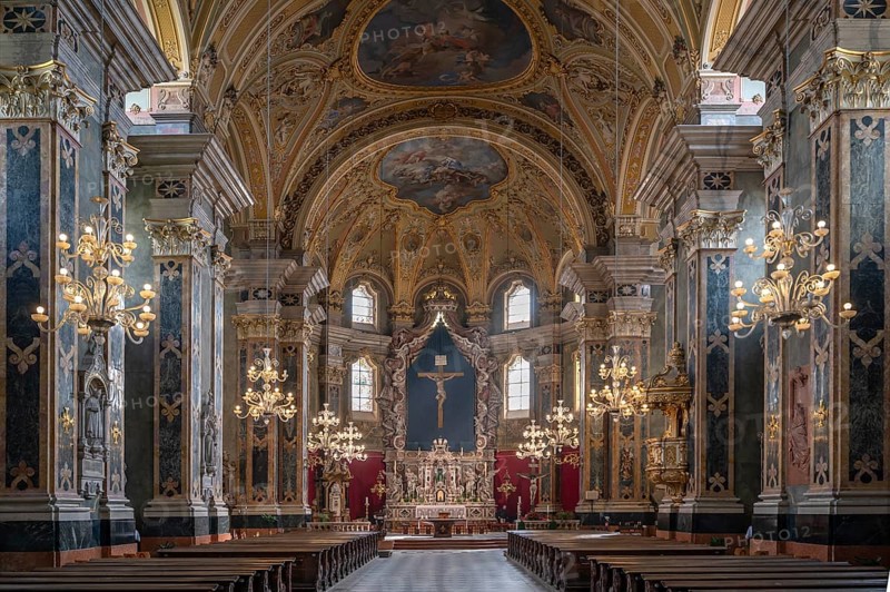 Interior of Bressanone Cathedral, Cathedral Square, Bressanone, South Tyrol, Italy