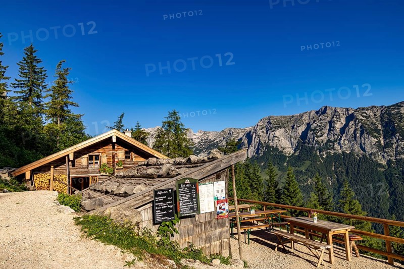 Schärtenalm, behind the Reiteralpe, Berchtesgaden National Park, Ramsau, Berchtesgadener Land, Upper Bavaria, Bavaria, Germany