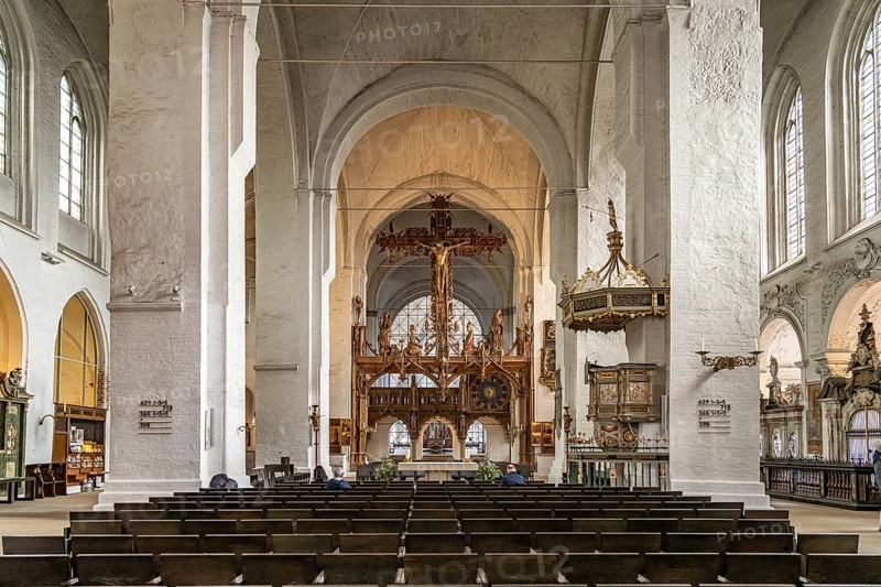 Interior of Lübeck Cathedral, Hanseatic City of Lübeck, Schleswig-Holstein, Germany
