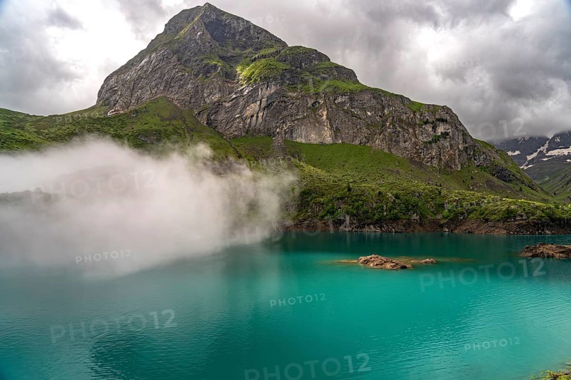 The Lac des Gloriettes reservoir in the Pyrenees near Gavarnie-Gèdre, France