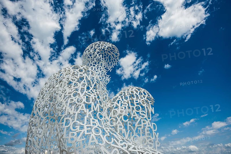 Sculpture made of letters, Le Nomade, artist Jaume Plensa, Antibes, Provence Alpes Côte d'Azur, South of France, France