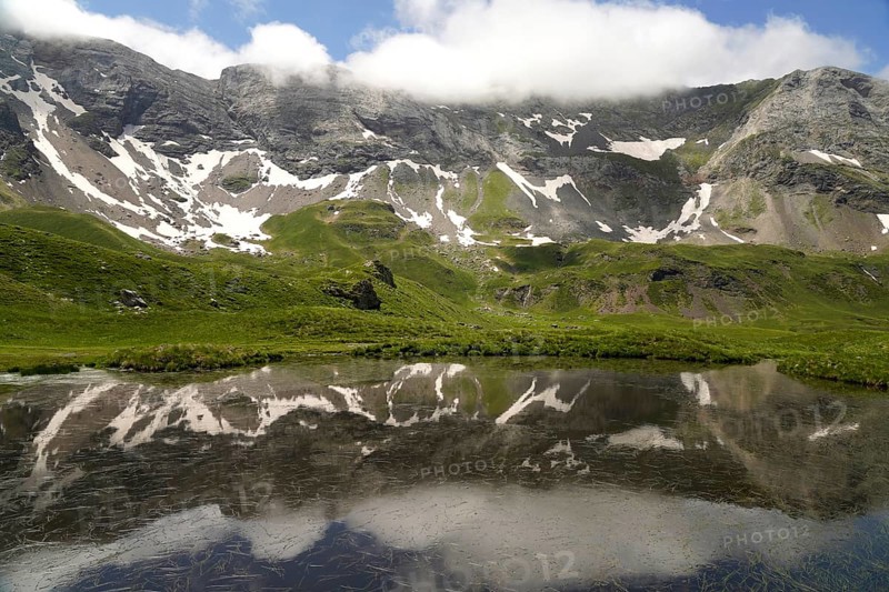 Lake in the Cirque de Troumouse basin in the Pyrenees National Park near Gavarnie-Gèdre, France