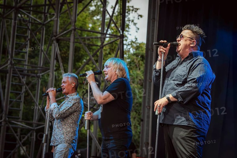 Jens Sembdner, Tobias Künzel and Sebastian Krumbiegel, singer of the band Die Prinzen at the Berliner Rundfunk 91.4 Open Air in the Berlin Parkbühne Wuhlheide on 05.07.2025