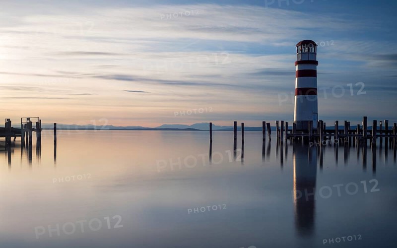 Lighthouse on lake neusiedlersee in Podersdorf