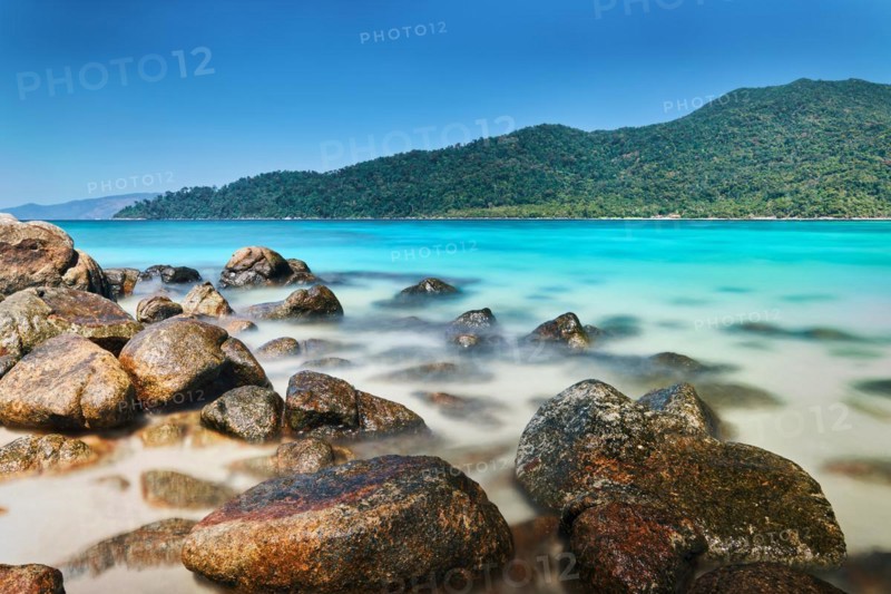 Amazing turquoise sea on tropical island. Landscape, vacation, summer travel concept