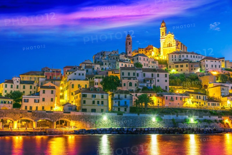 The village of Cervo on the Italian Riviera in the province of Imperia, Liguria, Italy