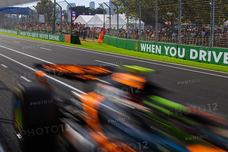 MELBOURNE, AUSTRALIA - MARCH 14: Lando Norris of Great Britain drives the McLaren Formula 1 Team MCL39 during second practice in the 2025 Australian Grand Prix at Albert Park in Melbourne, Australia