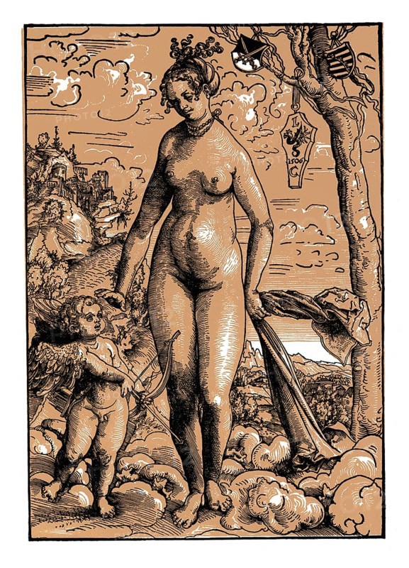 Venus and Amor, Lucas Cranach, 1506, facsimile of the 19th century