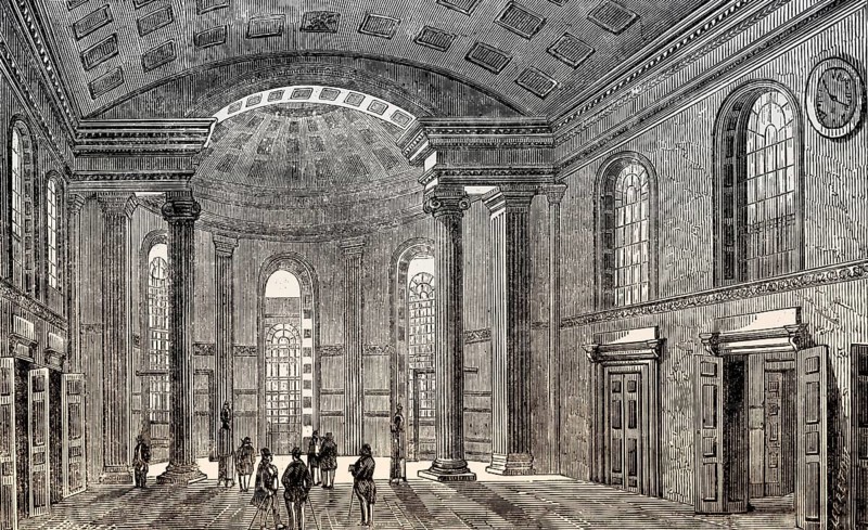 Interior view of the American Stock Exchange, New York City, 1857