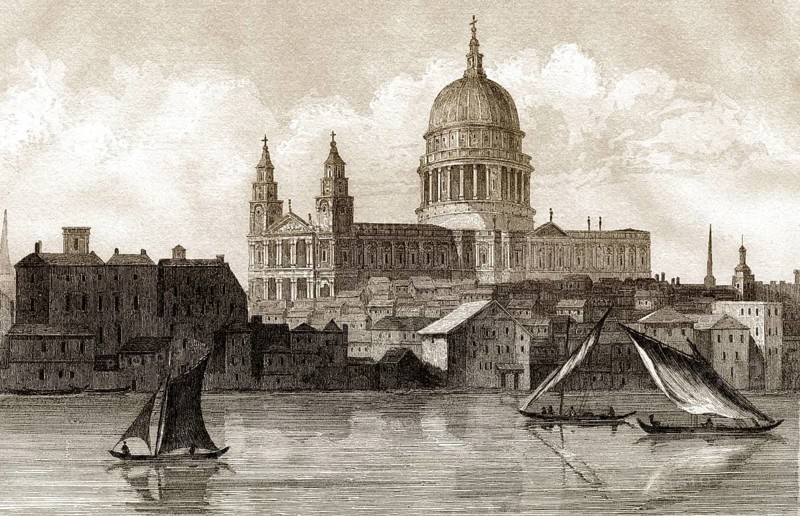 Ansicht der St. Paul's Cathedral, London, 18. Jahrhundert