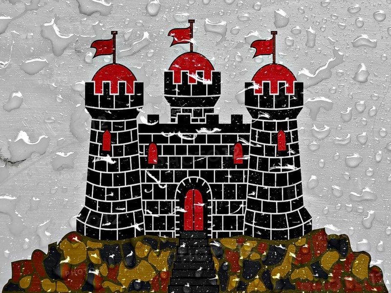 Flag of Edinburgh with rain drops