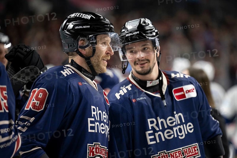 LanxessArena, Cologne, North Rhine-Westphalia, Frederik Storm (Cologne Sharks, #19), PENNY DEL, Cologne Sharks-Iserlohn Roosters on 04/03/2025 at the LanxessArena in Cologne Germany