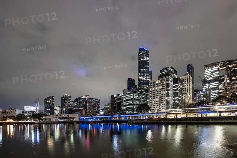 MELBOURNE, AUSTRALIA - JULY 5, 2024: Melbourne skyline as seen at dusk from Queens Bridge near Southbank in Melbourne, Victoria, Australia