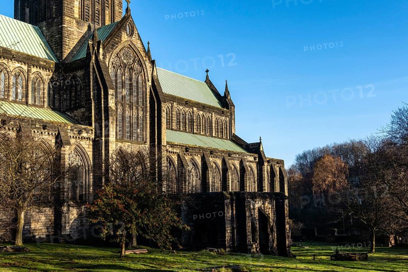 Exterior View of Glasgow Cathedral. Scotland, UK. Glasgow Cathedral is the oldest cathedral on mainland Scotland