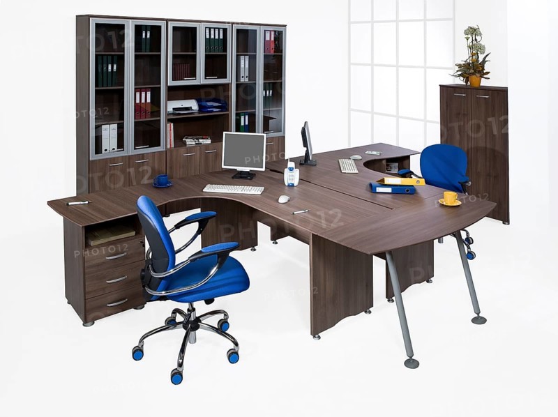 Office furniture on a white background, Novosibirsk, Russia