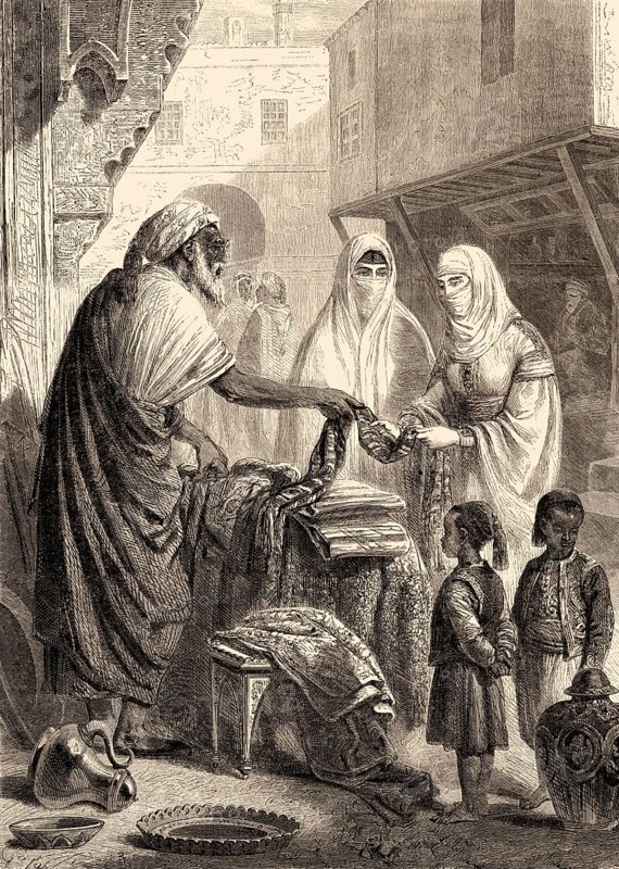 Market stand, medina quarter, Essaouira, Morocco, 19th century