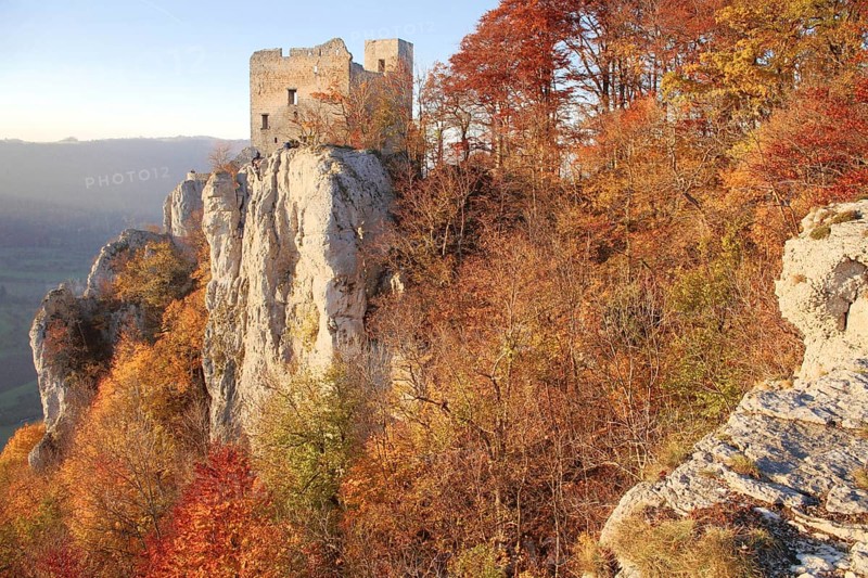 Ruins of castle Reußenstein on the Swabian Alb near Kirchheim unter Teck. Ruins of castle Reußenstein in Swabia, Baden-Württemberg province, Southern Germany